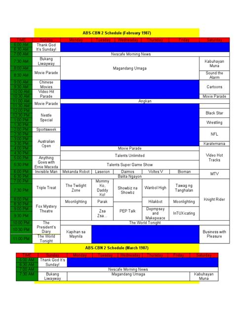 abs cbn schedule|Remembering the Victories, Achievements & Contributions of.